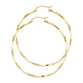 14K Yellow Gold Basic & Fancy Hoop Earring - ER927