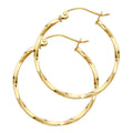 14K Yellow Gold Basic & Fancy Hoop Earring - ER928
