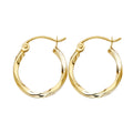 14K Yellow Gold Basic & Fancy Hoop Earring - ER930