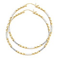 14K Yellow Gold Basic & Fancy Hoop Earring 1.5mm - ER931