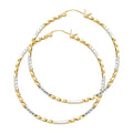 14K Yellow Gold Basic & Fancy Hoop Earring - ER932