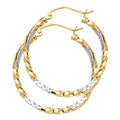 14K Yellow Gold Basic & Fancy Hoop Earring - ER933