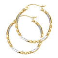 14K Yellow Gold Basic & Fancy Hoop Earring - ER934