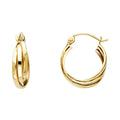 14K Tri Color Ball, 3 Color & Fancy Earring - ER935
