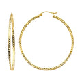 14K Yellow Gold Basic & Fancy Hoop Earring - ER937