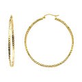 14K Yellow Gold Basic & Fancy Hoop Earring - ER938