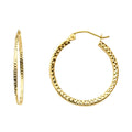 14K Yellow Gold Basic & Fancy Hoop Earring - ER939