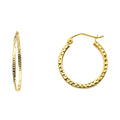 14K Yellow Gold Basic & Fancy Hoop Earring - ER940