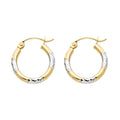 14K Yellow Gold Basic & Fancy Hoop Earring - ER953