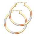 14K Yellow Gold Basic & Fancy Hoop Earring - ER960