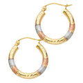 14K Yellow Gold Basic & Fancy Hoop Earring - ER963