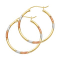 14K Yellow Gold Basic & Fancy Hoop Earring - ER964
