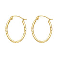 14K Yellow Gold Basic & Fancy Hoop Earring - ER968