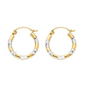 14K Yellow Gold Basic & Fancy Hoop Earring - ER970