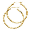 14K Yellow Gold Basic & Fancy Hoop Earring - ER972