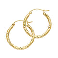 14K Yellow Gold Basic & Fancy Hoop Earring - ER973