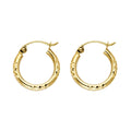 14K Yellow Gold Basic & Fancy Hoop Earring - ER974
