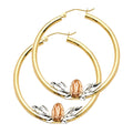 14K Yellow Gold Ball, 3 Color & Fancy Earring - ER975