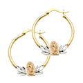 14K Yellow Gold Ball, 3 Color & Fancy Earring - ER977
