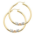 14K Yellow Gold Ball, 3 Color & Fancy Earring - ER979
