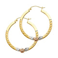 14K Yellow Gold Ball, 3 Color & Fancy Earring - ER987