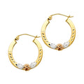 14K Yellow Gold Ball, 3 Color & Fancy Earring - ER989