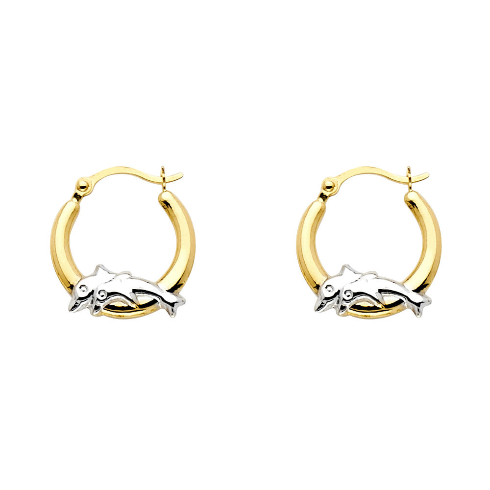 14K Yellow Gold Ball, 3 Color & Fancy Earring - ER990
