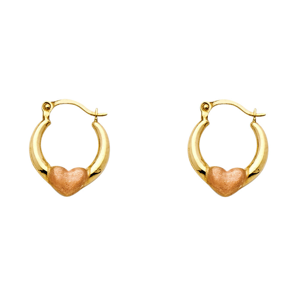 14K Yellow Gold Ball, 3 Color & Fancy Earring - ER991