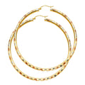 14K Yellow Gold Basic & Fancy Hoop Earring 3mm - ER1006