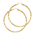 14K Yellow Gold Basic & Fancy Hoop Earring 3mm - ER1007