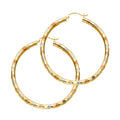 14K Yellow Gold Basic & Fancy Hoop Earring - ER1009