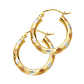 14K Yellow Gold Basic & Fancy Hoop Earring - ER1011