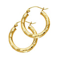 14K Yellow Gold Basic & Fancy Hoop Earring - ER1012