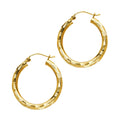 14K Yellow Gold Basic & Fancy Hoop Earring - ER1013
