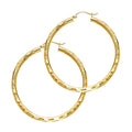 14K Yellow Gold Basic & Fancy Hoop Earring - ER1014