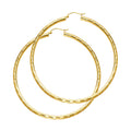 14K Yellow Gold Basic & Fancy Hoop Earring - ER1016
