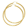 14K Yellow Gold Basic & Fancy Hoop Earring 3mm - ER1017