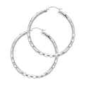 14K Yellow Gold Basic & Fancy Hoop Earring - ER1020