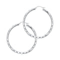 14K Yellow Gold Basic & Fancy Hoop Earring - ER1021