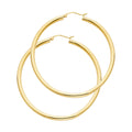 14K Yellow Gold Basic & Fancy Hoop Earring 3mm - ER1025