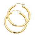 14K Yellow Gold Basic & Fancy Hoop Earring - ER1026