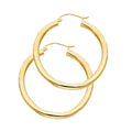 14K Yellow Gold Basic & Fancy Hoop Earring - ER1027