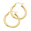 14K Yellow Gold Basic & Fancy Hoop Earring - ER1028