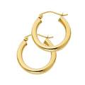 14K Yellow Gold Basic & Fancy Hoop Earring - ER1029