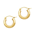 14K Yellow Gold Basic & Fancy Hoop Earring - ER1031