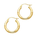 14K Yellow Gold Basic & Fancy Hoop Earring - ER1032