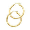 14K Yellow Gold Basic & Fancy Hoop Earring - ER1034