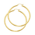 14K Yellow Gold Basic & Fancy Hoop Earring - ER1036