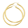 14K Yellow Gold Basic & Fancy Hoop Earring 3mm - ER1037