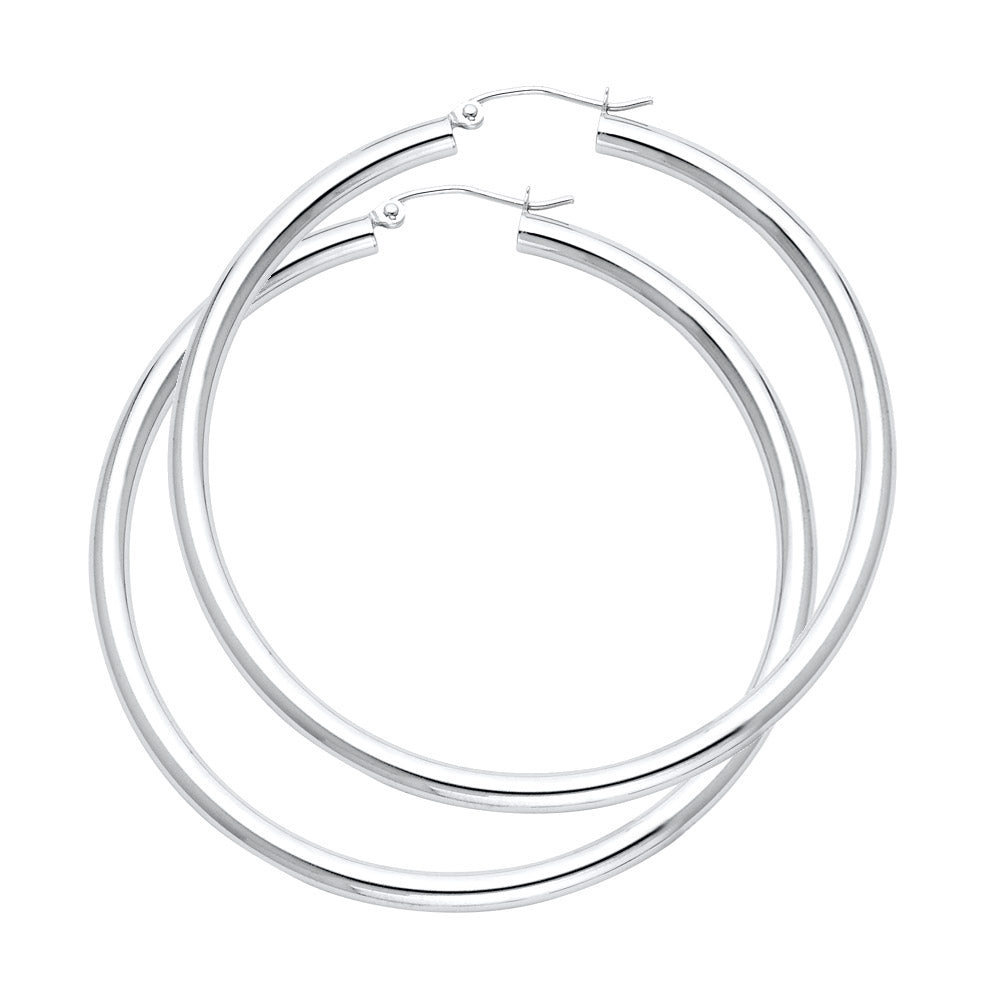 14K Yellow Gold Basic & Fancy Hoop Earring 3mm - ER1038